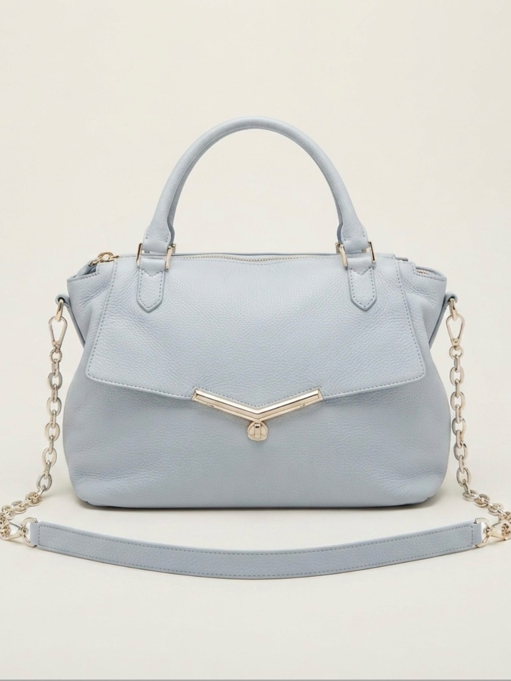 Botkier Valentina Leather Satchel - Light Blue/Sky - Silver Hardware